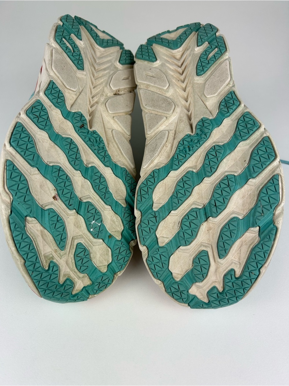 HOKA CLIFTON 8 RUNNING WALKING SHOE WOMENS 7.5B TEAL BLUE RED - Picture 7 of 11